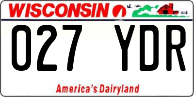 WI license plate 027YDR