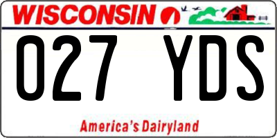 WI license plate 027YDS