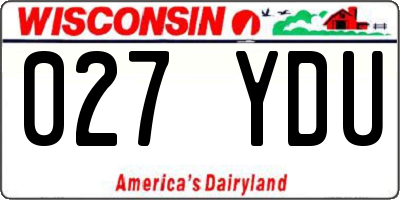 WI license plate 027YDU