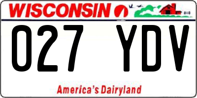 WI license plate 027YDV