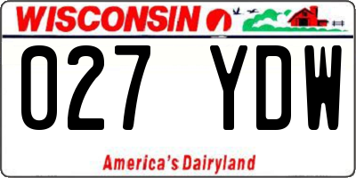 WI license plate 027YDW