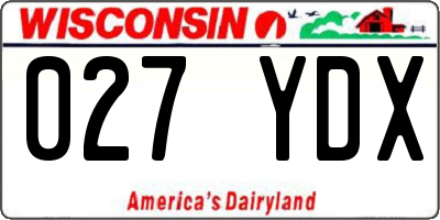 WI license plate 027YDX