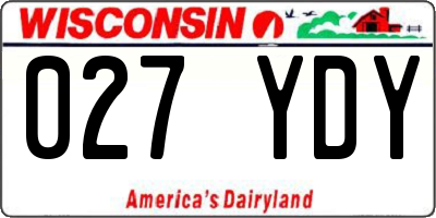 WI license plate 027YDY