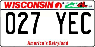 WI license plate 027YEC