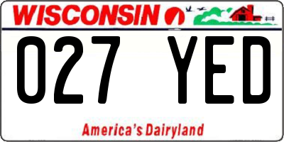 WI license plate 027YED