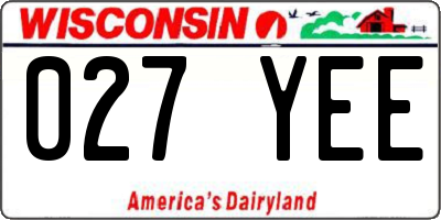 WI license plate 027YEE