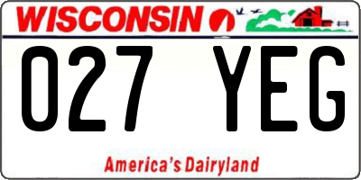 WI license plate 027YEG
