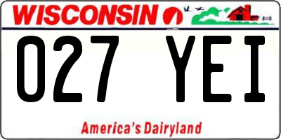 WI license plate 027YEI