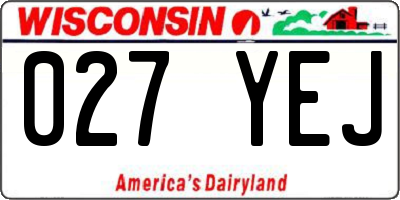 WI license plate 027YEJ
