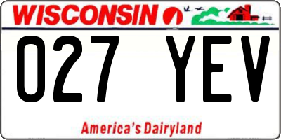 WI license plate 027YEV