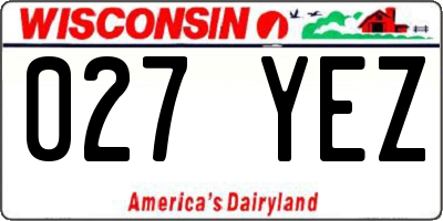 WI license plate 027YEZ