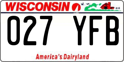 WI license plate 027YFB