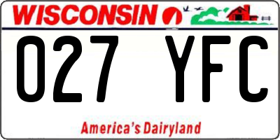 WI license plate 027YFC