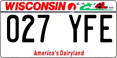 WI license plate 027YFE