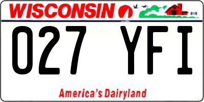 WI license plate 027YFI