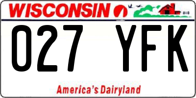 WI license plate 027YFK
