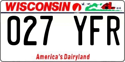 WI license plate 027YFR