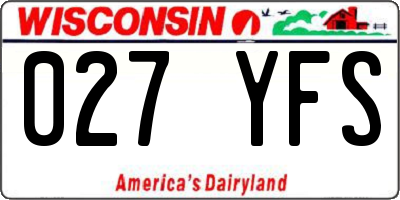 WI license plate 027YFS