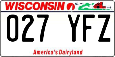 WI license plate 027YFZ