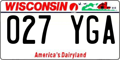 WI license plate 027YGA