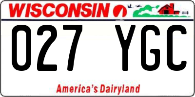 WI license plate 027YGC