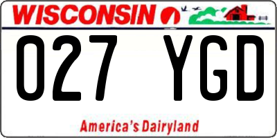 WI license plate 027YGD
