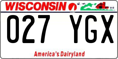 WI license plate 027YGX
