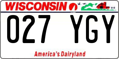 WI license plate 027YGY