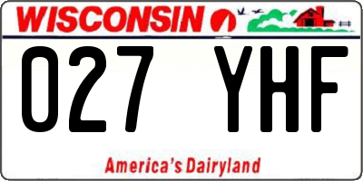 WI license plate 027YHF