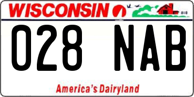 WI license plate 028NAB