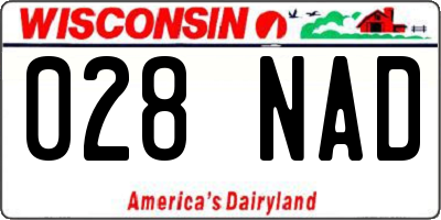 WI license plate 028NAD