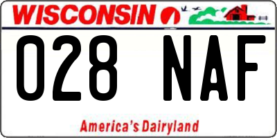 WI license plate 028NAF