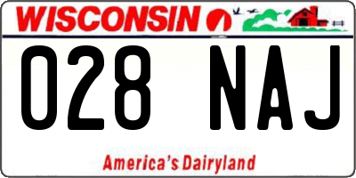 WI license plate 028NAJ