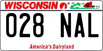 WI license plate 028NAL
