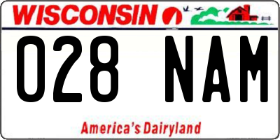 WI license plate 028NAM