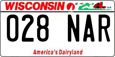 WI license plate 028NAR