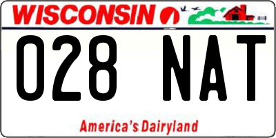 WI license plate 028NAT