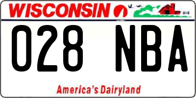 WI license plate 028NBA