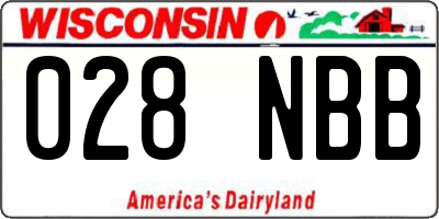 WI license plate 028NBB