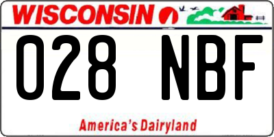 WI license plate 028NBF