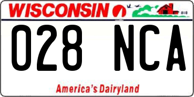WI license plate 028NCA