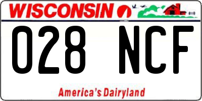 WI license plate 028NCF