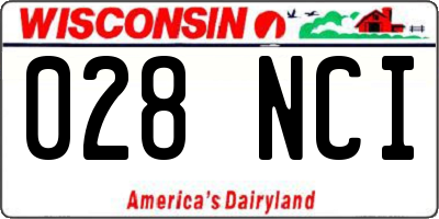 WI license plate 028NCI