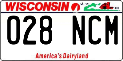 WI license plate 028NCM