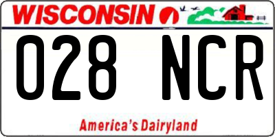 WI license plate 028NCR
