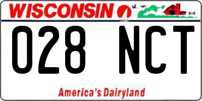 WI license plate 028NCT