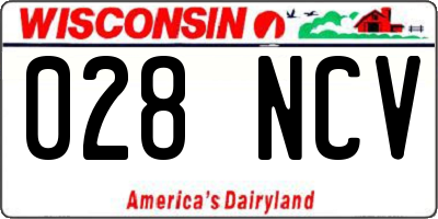 WI license plate 028NCV