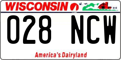 WI license plate 028NCW