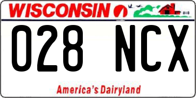 WI license plate 028NCX