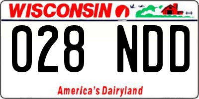 WI license plate 028NDD